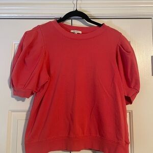 Z Supply Coral Puff Sleeve Sweatshirt